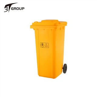 Tempat sampah plastik dengan 2 roda